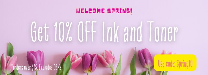 Get 10% OFF your Ink and Toner Supplies. Use code SPRING10. Excludes OEM´s.